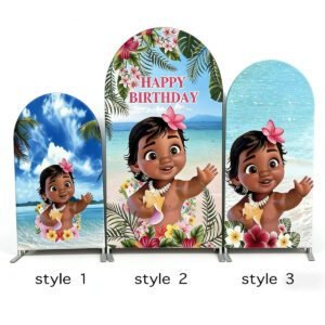 Baby Moana Theme Backdrop Cover