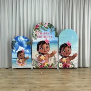 Baby Moana Theme Backdrop Cover