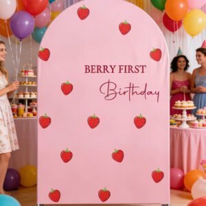 Sweet Strawberry Theme Backdrop Cover