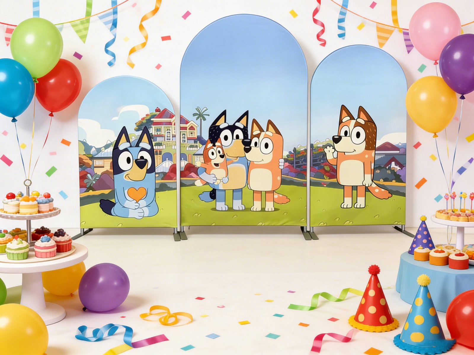 Bluey Theme Birthday Backdrop for Boys and Girls, Blue Dog Cartoon Arch Wall Decor, Kids First Birthday Party Supplies, Outdoor Garden Theme Chiara Backdrop Bluey Theme Birthday Backdrop for Boys and Girls, Blue Dog Cartoon Arch Wall Decor, Kids First Birthday Party Supplies, Outdoor Garden Theme Chiara Backdrop