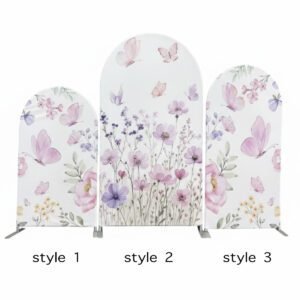 boho butterfly floral theme backdrop cover