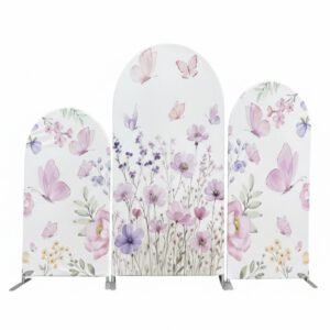 Boho Butterfly Floral Theme Backdrop Cover