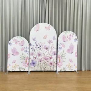 boho butterfly floral theme backdrop cover