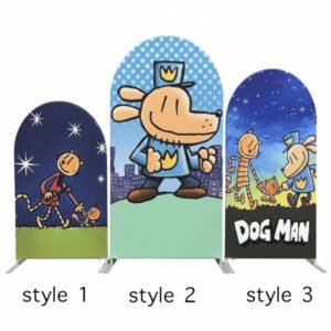 dog man themed backdrop cover
