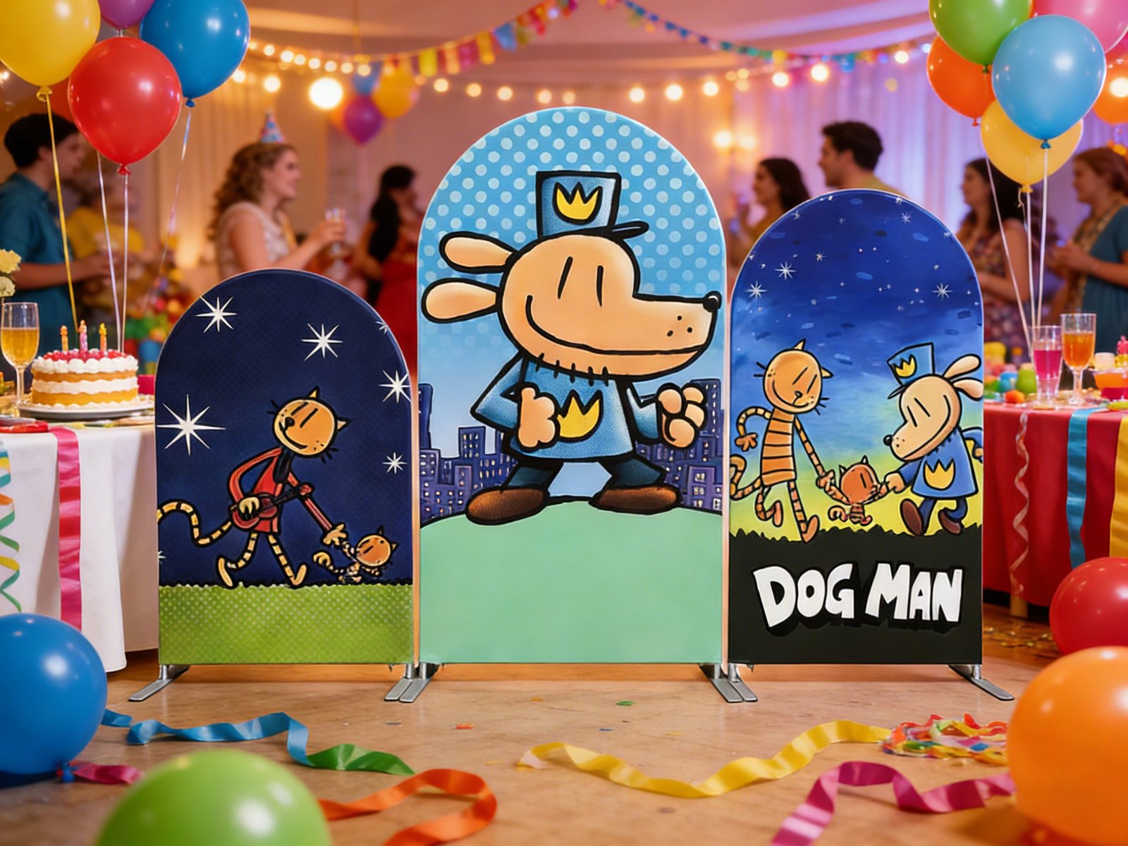 dog man themed backdrop cover dog man themed backdrop cover