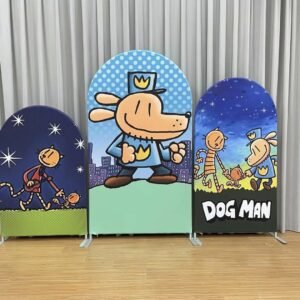 dog man themed backdrop cover