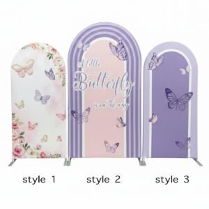 Purple Butterfly Theme Backdrop Cover
