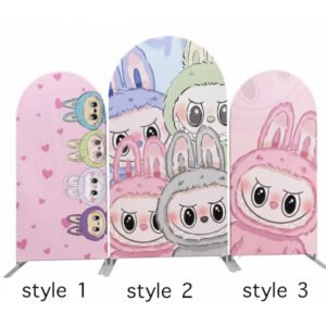 labubu themed backdrop cover