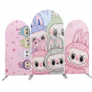 labubu themed backdrop cover