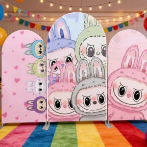 labubu themed backdrop cover