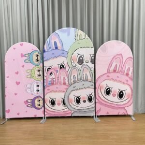 labubu themed backdrop cover