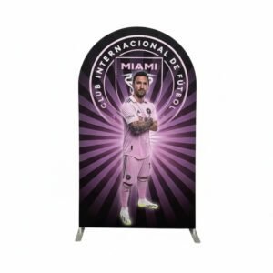 Lionel Messi Inter Miami Theme Arch Backdrop Cover, Pink Soccer Star Birthday Party Background, Club Internacional de Fútbol Miami Decor, Chiara Wall Cover