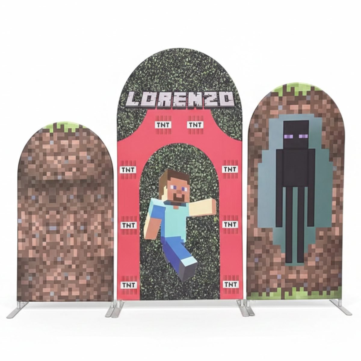 Minecraft Backdrop, Green Grass and TNT Theme Arch Cover, Boys Video Game Birthday Party Decoration, Game Character Photo Booth Props Minecraft Backdrop, Green Grass and TNT Theme Arch Cover, Boys Video Game Birthday Party Decoration, Game Character Photo Booth Props