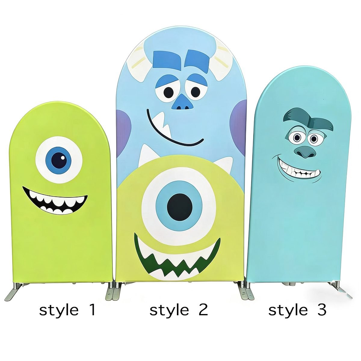 Monsters Inc Arch Backdrop Set - 3 Panels Mike Wazowski & Sulley Big Face Photo Booth Background for Kids Birthday Party Decor Monsters Inc Arch Backdrop Set - 3 Panels Mike Wazowski & Sulley Big Face Photo Booth Background for Kids Birthday Party Decor