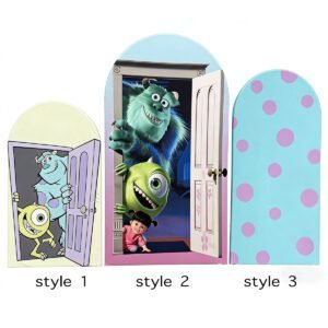 Monsters Inc Theme Arch Backdrop Cover, Sulley and Mike Wazowski Birthday Party Background, Boo's Door Theme Chiara Wall Decor, Set of 3 Elastic Covers
