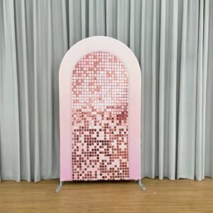 pink gradient sequin backdrop cover