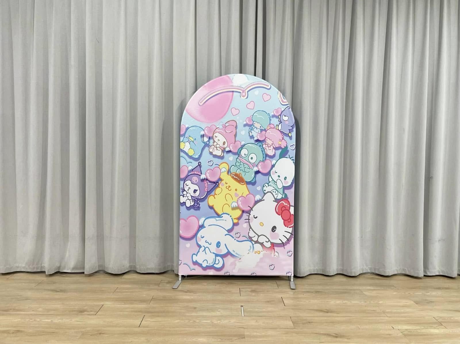 Sanrio All Stars Arch Backdrop Cover, Hello Kitty My Melody Kuromi Party Background, Cinnamoroll Pompompurin Chiara Wall Decor, Cute Kawaii Birthday Backdrop Sanrio All Stars Arch Backdrop Cover, Hello Kitty My Melody Kuromi Party Background, Cinnamoroll Pompompurin Chiara Wall Decor, Cute Kawaii Birthday Backdrop