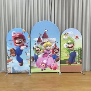Super Mario Arch Backdrop Set - 3-Piece Kids Party Decor 02