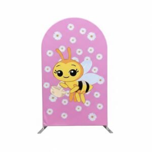 Sweet as Can Bee Arch Backdrop Cover, Pink Daisy Flower and Little Bee Background, Mommy to Bee Baby Shower Decor, Chiara Wall for Girls Birthday
