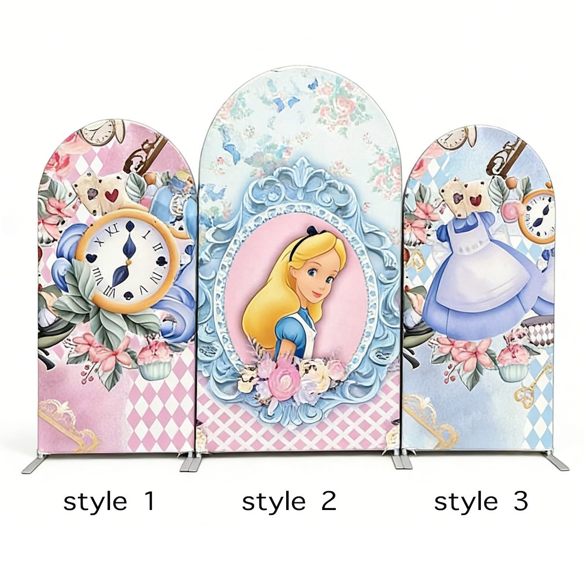 Alice in Wonderland Arch Backdrop Cover, Whimsical Storybook Birthday Party Background, Classic Alice Tea Party Chiara Wall Decor, Set of 3 Elastic Covers Alice in Wonderland Arch Backdrop Cover, Whimsical Storybook Birthday Party Background, Classic Alice Tea Party Chiara Wall Decor, Set of 3 Elastic Covers