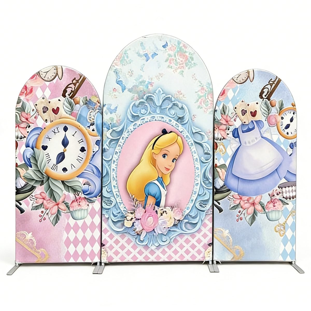 Alice in Wonderland Arch Backdrop Cover, Whimsical Storybook Birthday Party Background, Classic Alice Tea Party Chiara Wall Decor, Set of 3 Elastic Covers Alice in Wonderland Arch Backdrop Cover, Whimsical Storybook Birthday Party Background, Classic Alice Tea Party Chiara Wall Decor, Set of 3 Elastic Covers