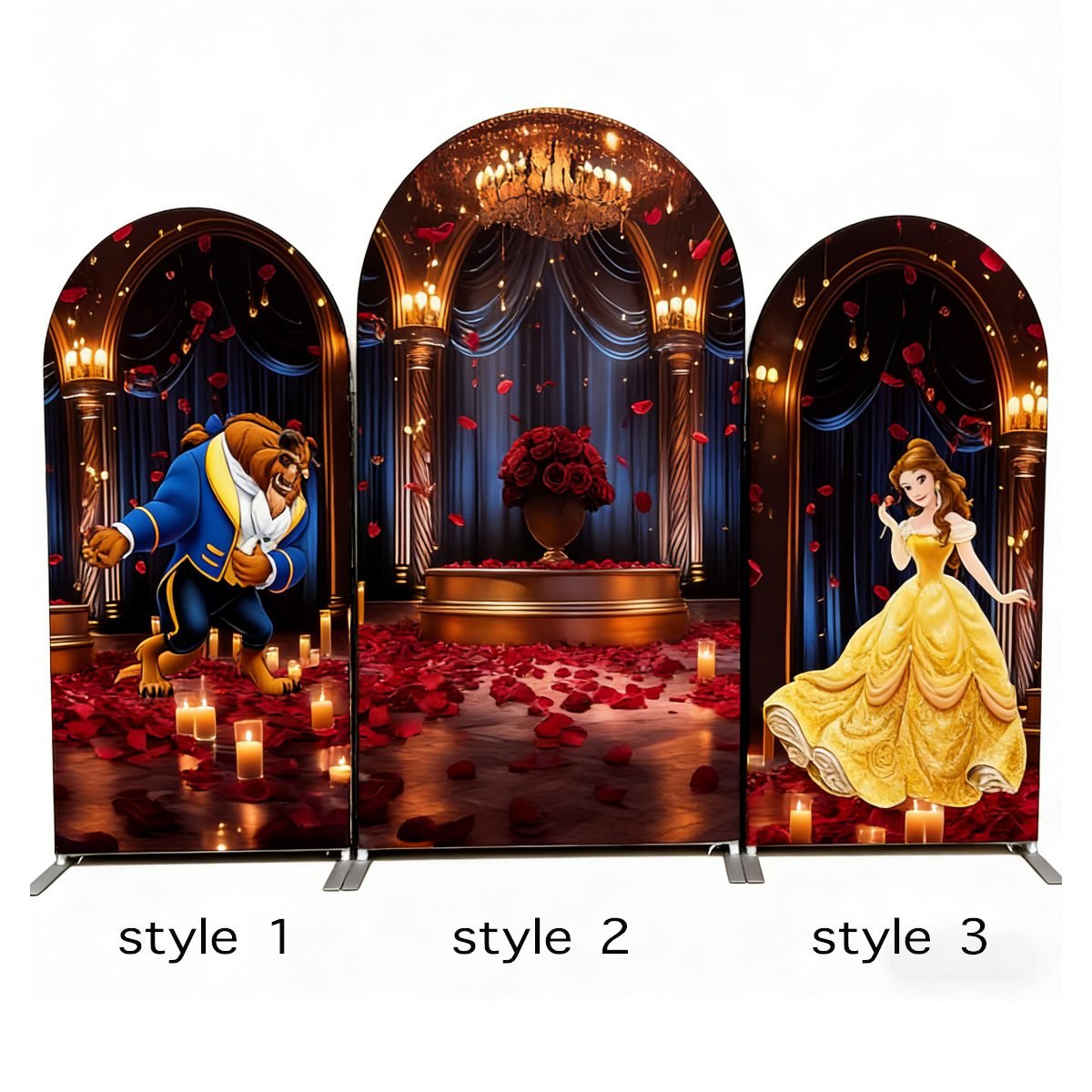 Beauty and the Beast Theme Arch Backdrop Cover, Enchanted Red Rose Ballroom Party Background, Princess Belle Inspired Chiara Wall Decor, Set of 3 Elastic Covers Beauty and the Beast Theme Arch Backdrop Cover, Enchanted Red Rose Ballroom Party Background, Princess Belle Inspired Chiara Wall Decor, Set of 3 Elastic Covers