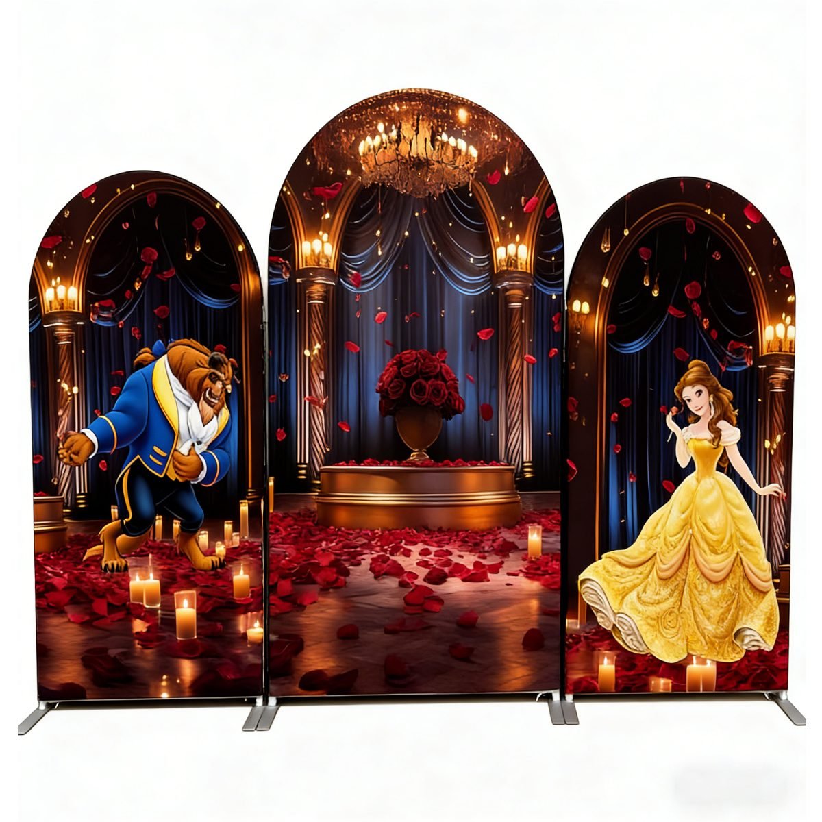 Beauty and the Beast Theme Arch Backdrop Cover, Enchanted Red Rose Ballroom Party Background, Princess Belle Inspired Chiara Wall Decor, Set of 3 Elastic Covers Beauty and the Beast Theme Arch Backdrop Cover, Enchanted Red Rose Ballroom Party Background, Princess Belle Inspired Chiara Wall Decor, Set of 3 Elastic Covers