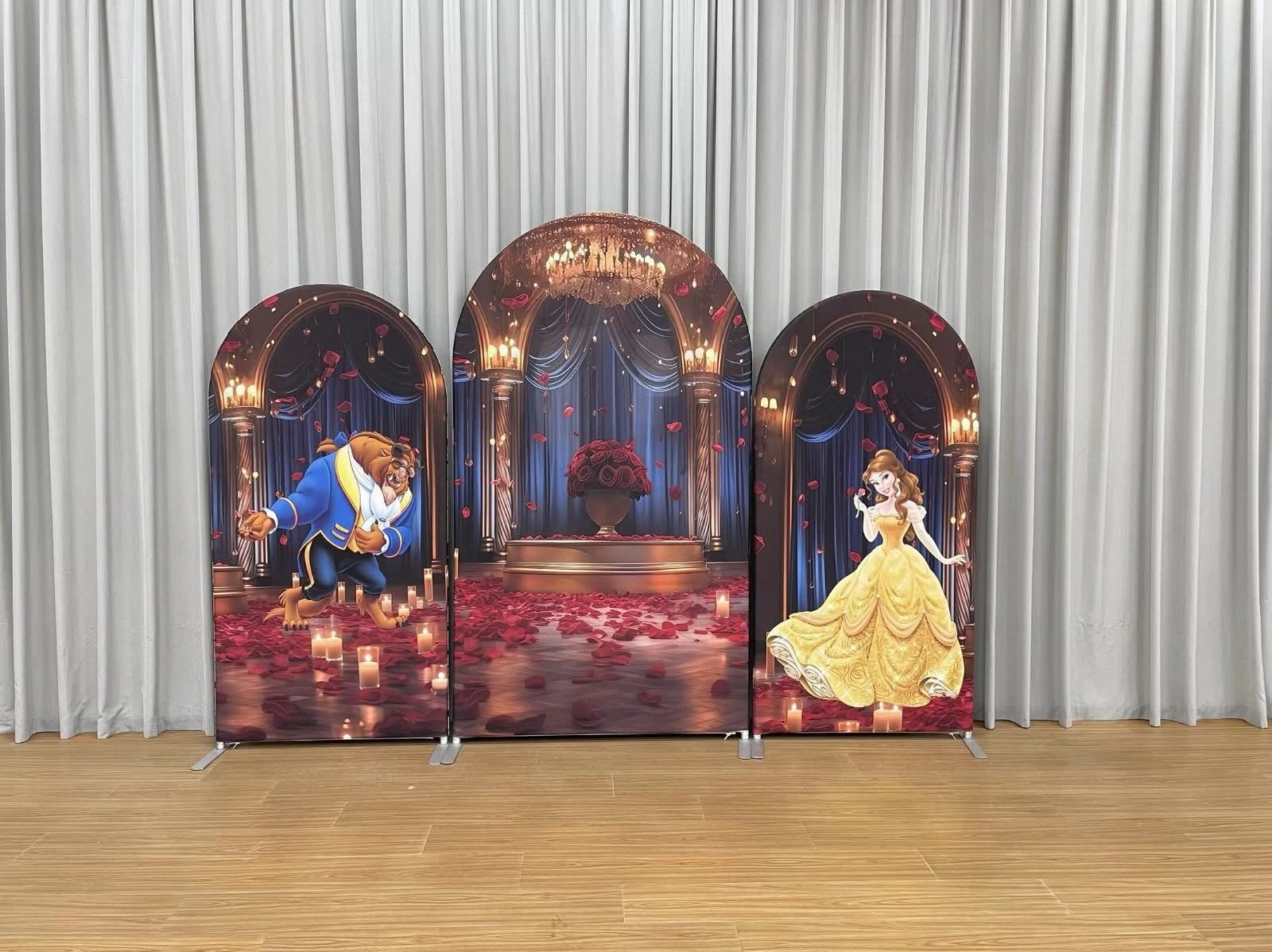 Beauty and the Beast Theme Arch Backdrop Cover, Enchanted Red Rose Ballroom Party Background, Princess Belle Inspired Chiara Wall Decor, Set of 3 Elastic Covers Beauty and the Beast Theme Arch Backdrop Cover, Enchanted Red Rose Ballroom Party Background, Princess Belle Inspired Chiara Wall Decor, Set of 3 Elastic Covers