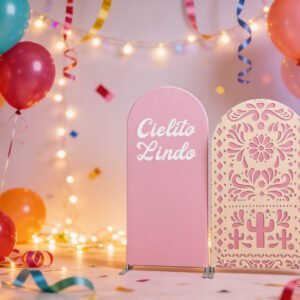 Cielito Lindo Pink Fiesta Arch Backdrop Set - Mexican Theme Party Background
