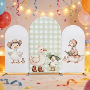 Cute Little Duckling Theme Birthday Party Arch Backdrop Set - Farm Animals Background