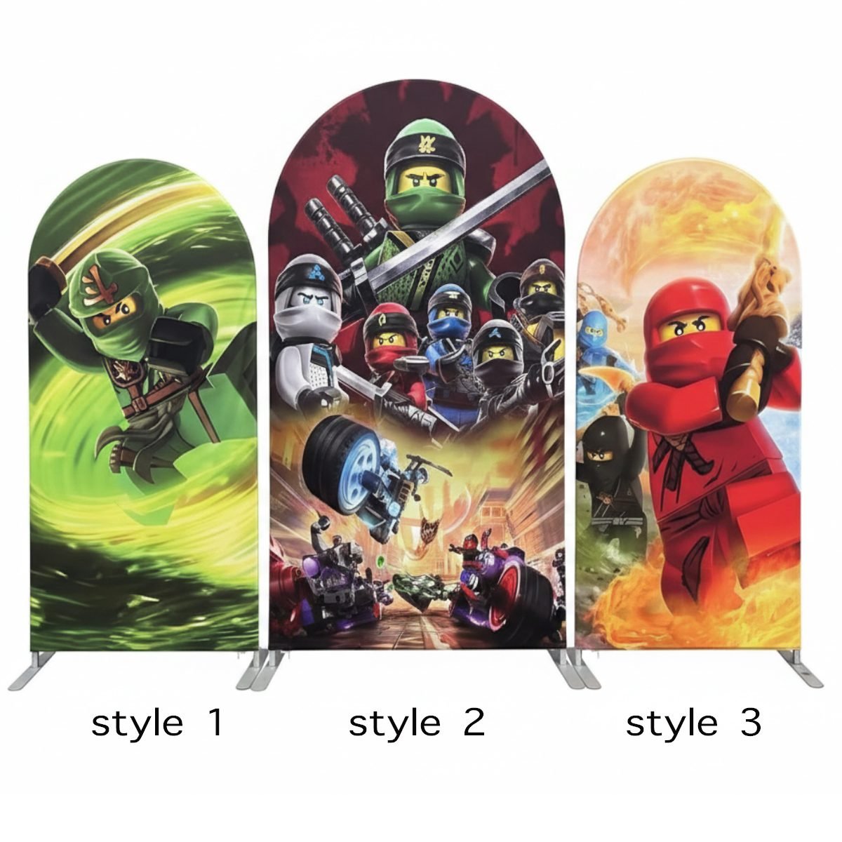 LEGO Ninja Warrior Theme Birthday Party Arch Backdrop Set - Kids' Action Cartoon Background LEGO Ninja Warrior Theme Birthday Party Arch Backdrop Set - Kids' Action Cartoon Background