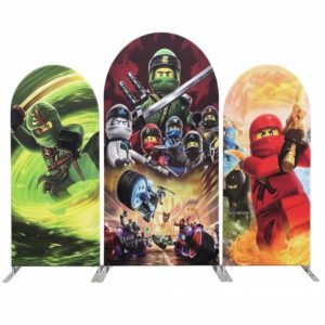 LEGO Ninja Warrior Theme Birthday Party Arch Backdrop Set - Kids' Action Cartoon Background