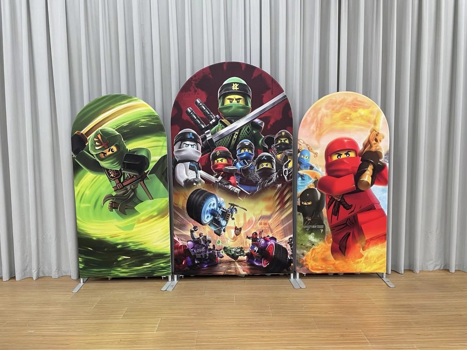 LEGO Ninja Warrior Theme Birthday Party Arch Backdrop Set - Kids' Action Cartoon Background LEGO Ninja Warrior Theme Birthday Party Arch Backdrop Set - Kids' Action Cartoon Background