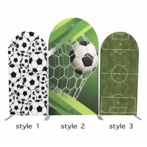 Soccer Theme Birthday Party Arch Backdrop Set - Football Goal & Field Background